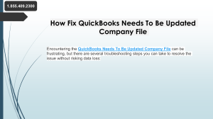 QB Desktop Needs To Update Your Company File: Expert Solutions