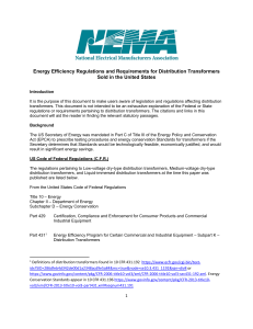 Energy Efficiency Regulations and Requirements for Distribution Transformers Sold in the United State