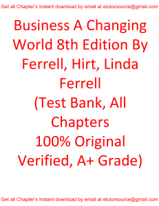 Test Bank For Business A Changing World 8th Edition By Ferrell