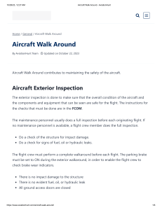 Aircraft Walk Around - AviationHunt