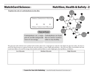 Carbohydrates in Diet Worksheet