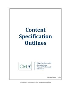 2020 CMA Content Specification Outlines