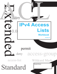ACL IPv4 Access Lists Workbook