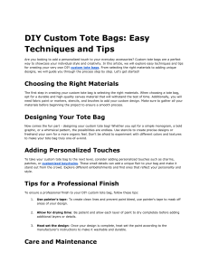 DIY Custom Tote Bags Easy Techniques and Tips