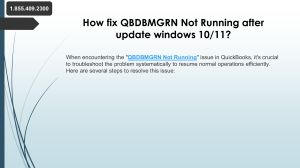 Step-by-Step fix for QBDBMGRN Not Running