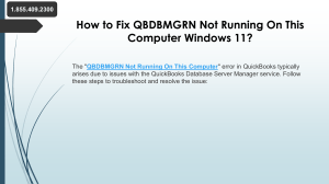 QBDBMGRN Not Running On This Computer Comprehensive Fixes