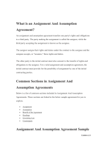 What is an Assignment And Assumption Agreement