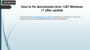 How to tackle QuickBooks Error 1327