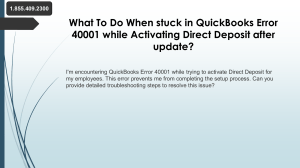 Quick Solution For QuickBooks Error 40001