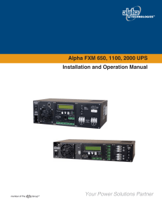 Alpha-fxm 650 1100 2000 UPS manual