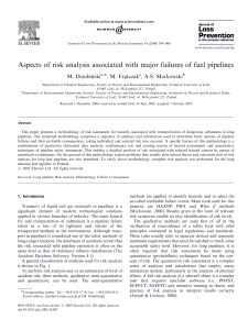 Aspects of risk analysis associated with major failures of fuel pipelines