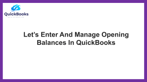 Enter and Manage Opening Balances in QuickBooks: A Comprehensive Guide