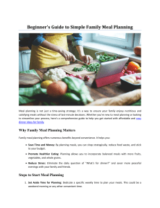 Beginner's Guide to Simple Family Meal Planning