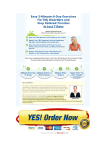 TMJ No More: Natural Relief from Jaw Pain & Tinnitus