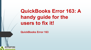 Deal with QuickBooks Error Message 163 without technical knowledge