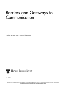 Barriers and gateway to communication