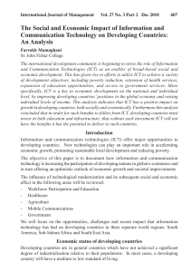 ICT Impact on Developing Countries: Social & Economic Analysis