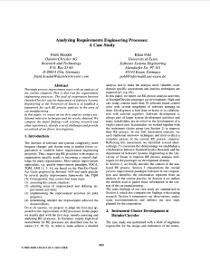 Analyzing requirements engineering proce