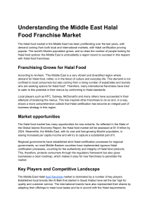 Understanding the Middle East Halal Food Franchise Market