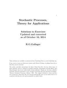Stochastic Processes  Theory for Applications (Instructor's Solution Manulal) (Solutions)