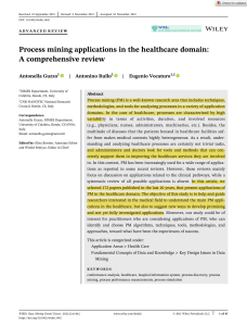 WIREs Data Min   Knowl - 2022 - Guzzo - Process mining applications in the healthcare domain  A comprehensive review