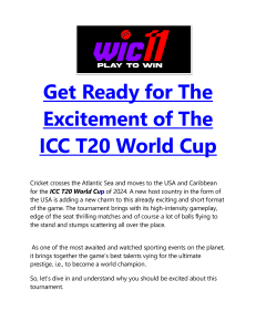 Get Ready for The Excitement of The ICC T20 World Cup