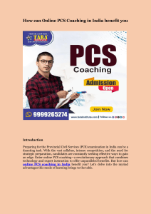 How can Online PCS Coaching in India benefit you