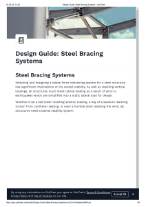 Design Guide  Steel Bracing Systems - CalcTree