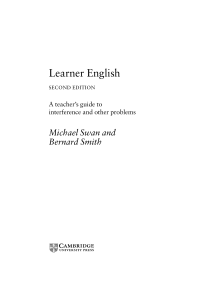 Swan & Smith (2001) - Learner English, A Teacher's Guide to Interference and other Problems