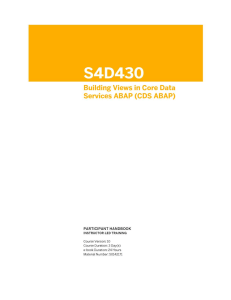 S4D430 Building Views in Core Data Services ABAP (CDS ABAP)