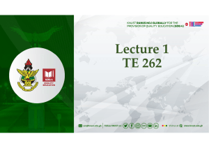 TE 262 Lecture 1