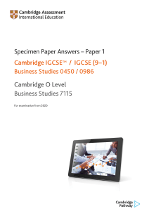 0450 Specimen Paper Answers Paper 1 (for examination from 2020)