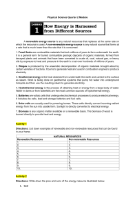 Physical Science Module: Energy & Chemistry