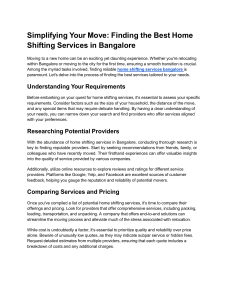 home shifting services bangalore