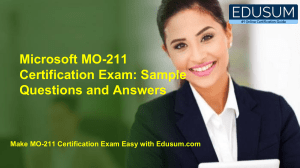 Microsoft MO-211 Certification Exam: Sample Questions and Answers