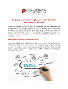 Navigating Income Tax Compliance in India A Guide by Precisione Tax Advisors