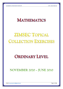 ZIMSEC Topical Collection Exercises