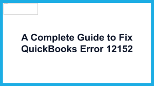 Learn How to Fix QuickBooks Error Code 12152