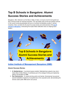 Top B Schools in Bangalore  Alumni Success Stories and Achievements