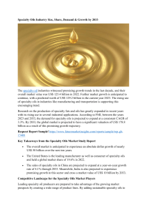 Specialty Oils Industry