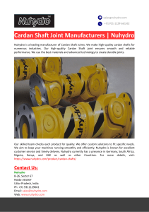 Cardan Shaft Joint Manufacturers-Nuhydro
