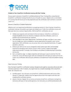 Embark on Your CompTIA A+ Certification Journey with Dion Training