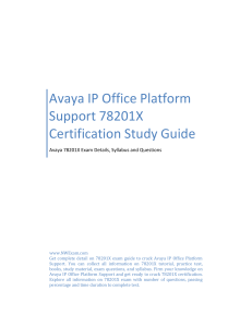 Avaya IP Office Platform Support 78201X Certification Study Guide