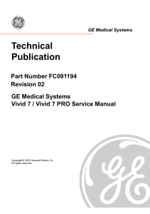 GE Vivid 7 - Service manual