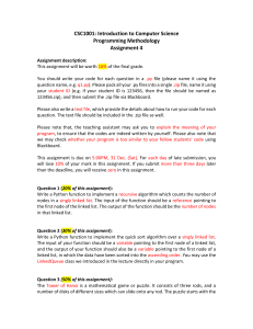 Computer Science Programming Assignment