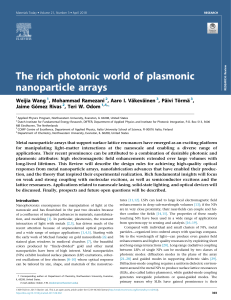 5. The rich photonic world of plasmonic nanoparticle arrays
