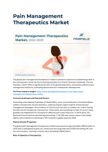 Pain Management Therapeutics Market Analysis, Dynamics, Forecast and Supply Demand 2029