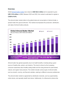 Almond Butter Market Capitalizes on Natural Ingredient Preferences
