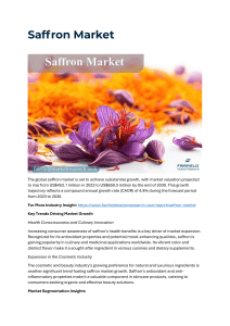 In-Depth Research On Saffron Market Trends, Size, Growth, Challenges and Forecast 2030