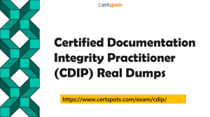 Certified Documentation Integrity Practitioner (CDIP) Dumps Questions